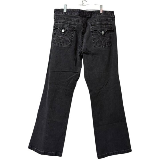 Kut From‎ The Kloth Jeans Women 14  Black Denim Wider Leg Hippie Boho Preppy - Picture 2 of 12
